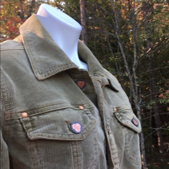 Corduroy jean jacket with copper accents rivets M - Picture 10 of 10